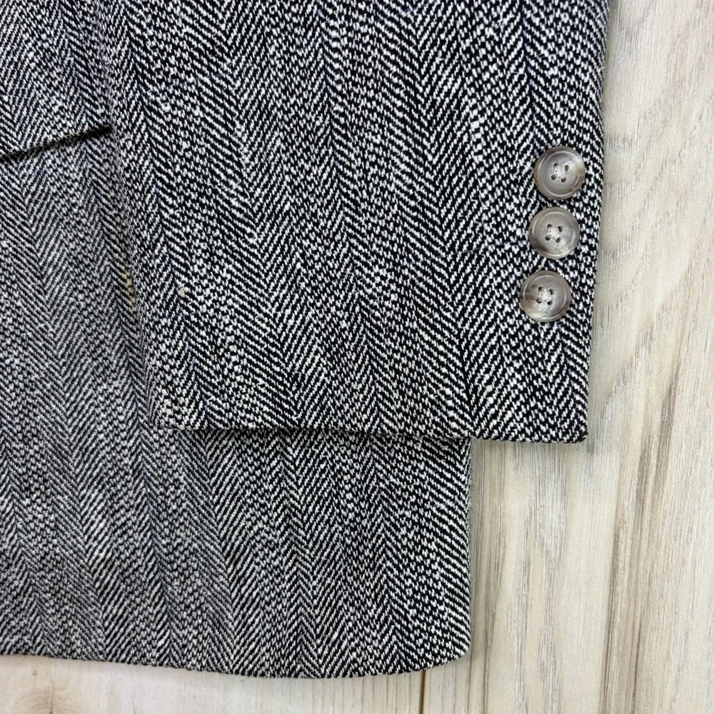 VTG Brooks Brothers Windowpane Tweed Wool Herringbone Blazer Mens 39R Sport Coat